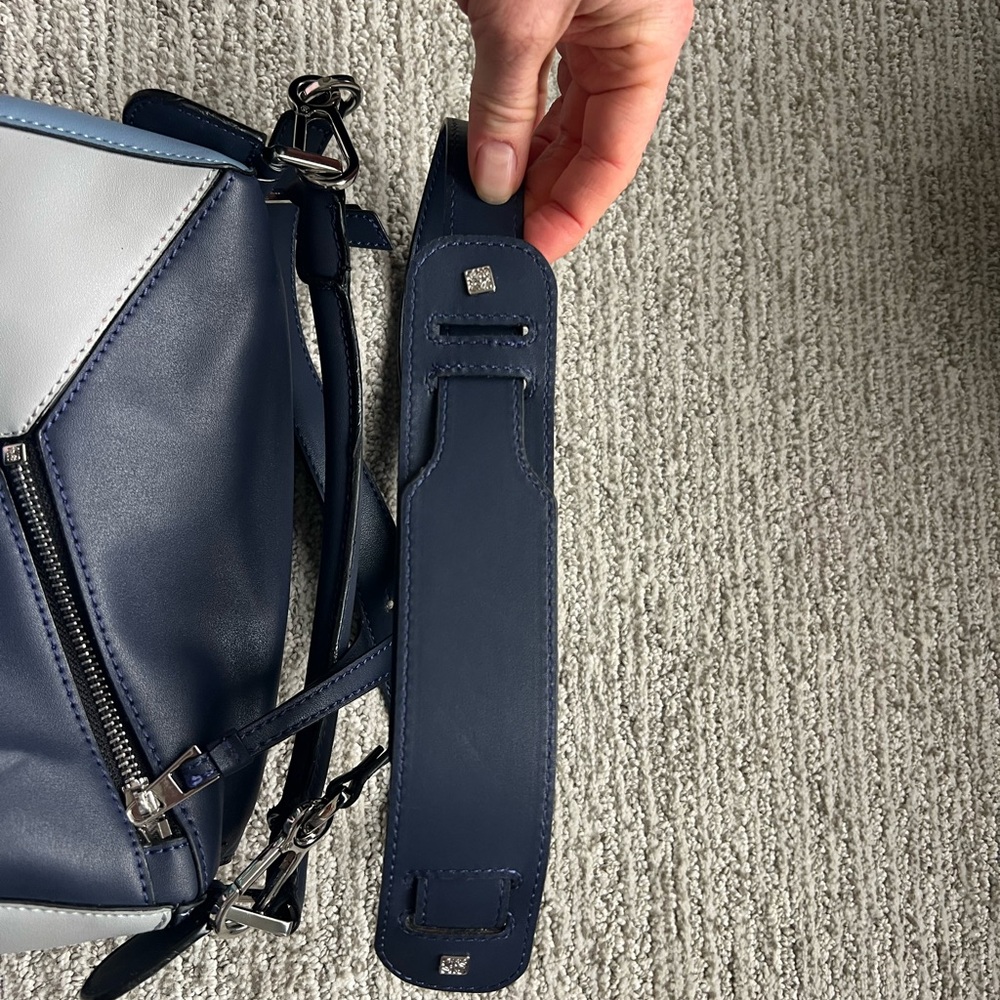 Blue Puzzle Bag Fashion Geometric Crossbody in Light Blue, Navy - Picture 7 of 15